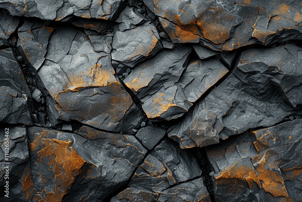 Close-up of rugged brown and dark rock texture with cracks, nature-inspired abstract backdrop, high resolution, detailed, mountain surface, stone granite background Close-up of rugged brown and dark rock texture with cracks, nature-inspired abstract backdrop, high resolution, detailed, mountain surface, stone granite background