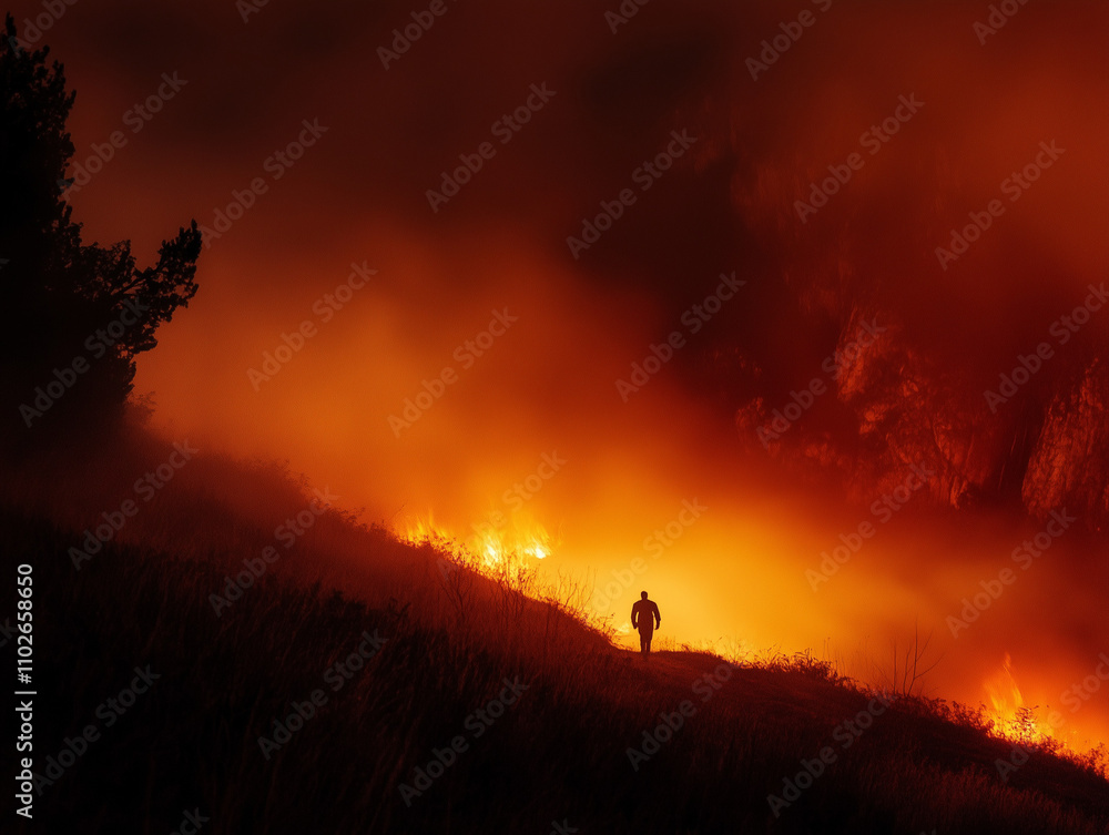 Fototapeta premium Midnight Rim Mist Inferno Illuminating