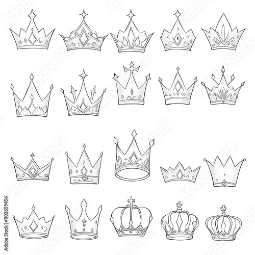 set of crowns vector photo