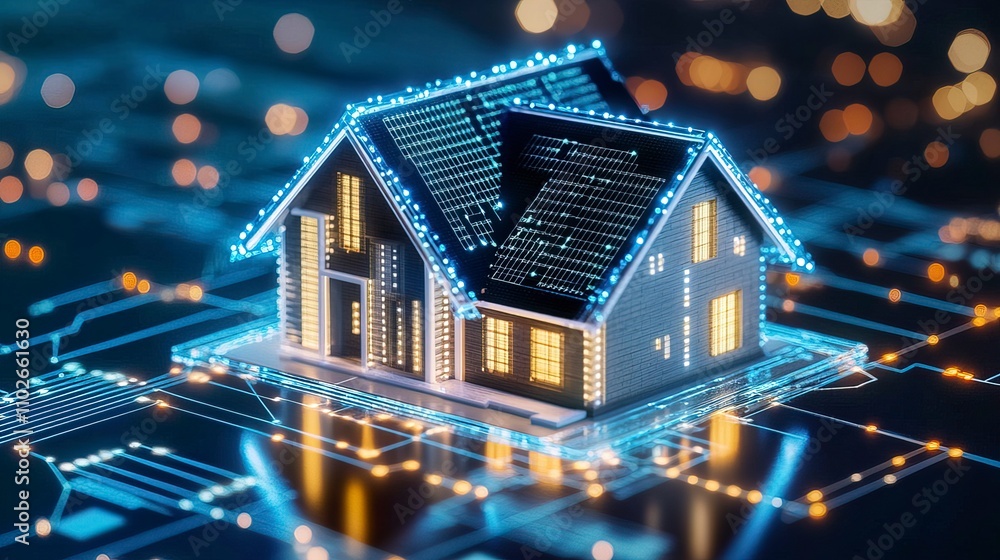 A house model represents the merging of real estate with technology and financial analysis. A house model represents the merging of real estate with technology and financial analysis.