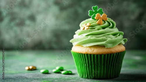 Wallpaper Mural Green Cupcake for St. Patrick's Day Celebration Torontodigital.ca
