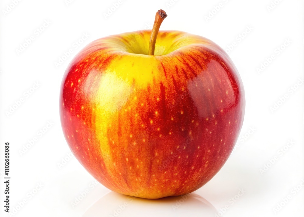 Panoramic Shiny Red Yellow Apple White Background Stock Photo, High Resolution Fruit Image, Vibrant Apple Photography Panoramic Shiny Red Yellow Apple White Background Stock Photo, High Resolution Fruit Image, Vibrant Apple Photography