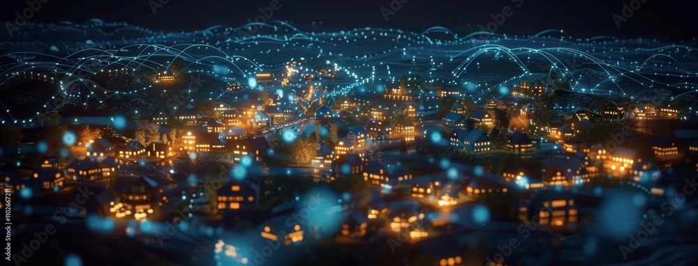 Digital smart city with global network and glowing connections, smart homes and infrastructure, internet connectivity, smart society Digital smart city with global network and glowing connections, smart homes and infrastructure, internet connectivity, smart society
