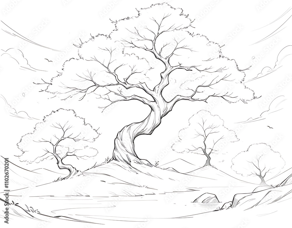 landscape with tree landscape with tree