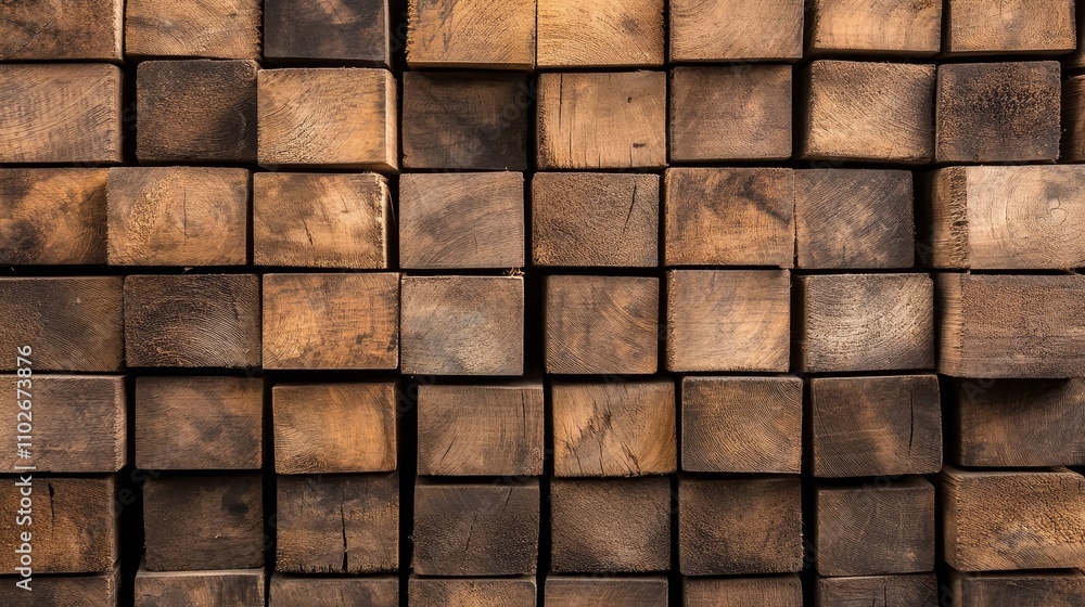 Stacked Wooden Blocks in Natural Tones Stacked Wooden Blocks in Natural Tones