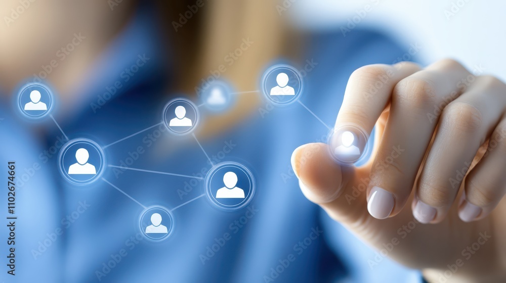 Woman fingertip activates futuristic digital interface, glimpse into seamless technological interaction Woman fingertip activates futuristic digital interface, glimpse into seamless technological interaction