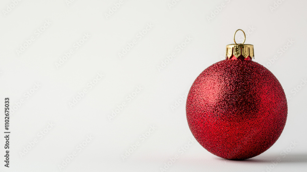 A shiny red Christmas ornament sits on a plain background, capturing the festive spirit of the holiday season with its sparkling texture and vibrant color. A shiny red Christmas ornament sits on a plain background, capturing the festive spirit of the holiday season with its sparkling texture and vibrant color.