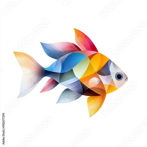 Colorful Abstract Fish Illustration for Artistic Design