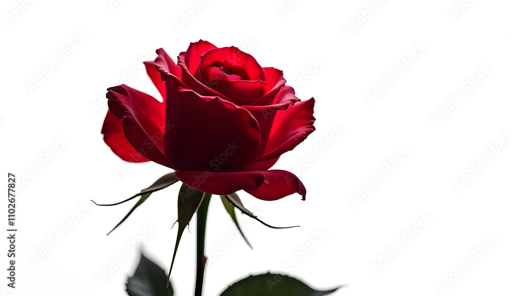 Naklejka premium red rose isolated on white
