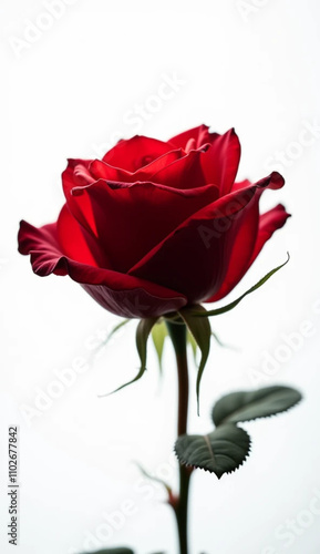 red rose isolated on white