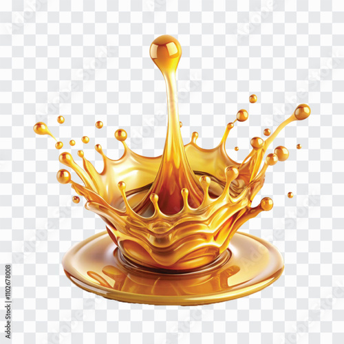abstract 3d liquid honey or oil splash png design 