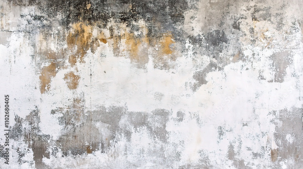 Obraz premium Textured Gray and White Wall with Abstract Patterns and Colors