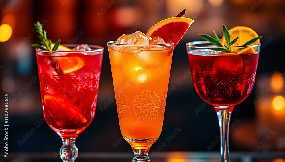 Refreshing cocktails with citrus fruits and herbs. Refreshing cocktails with citrus fruits and herbs.