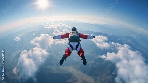 Wallpaper Mural Skydiver with Wingsuit Over Beautiful Landscape Torontodigital.ca