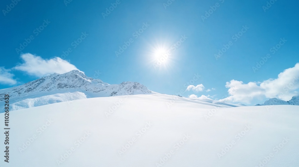 Serene Winter Landscape Under Bright Blue Sky Serene Winter Landscape Under Bright Blue Sky