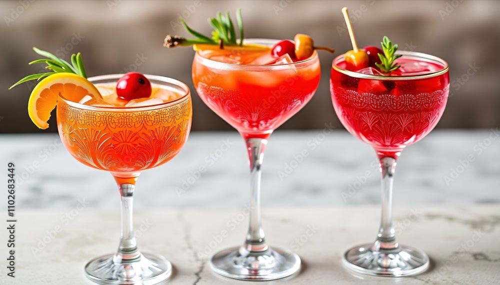 Refreshing summer cocktails with cherries and citrus. Refreshing summer cocktails with cherries and citrus.