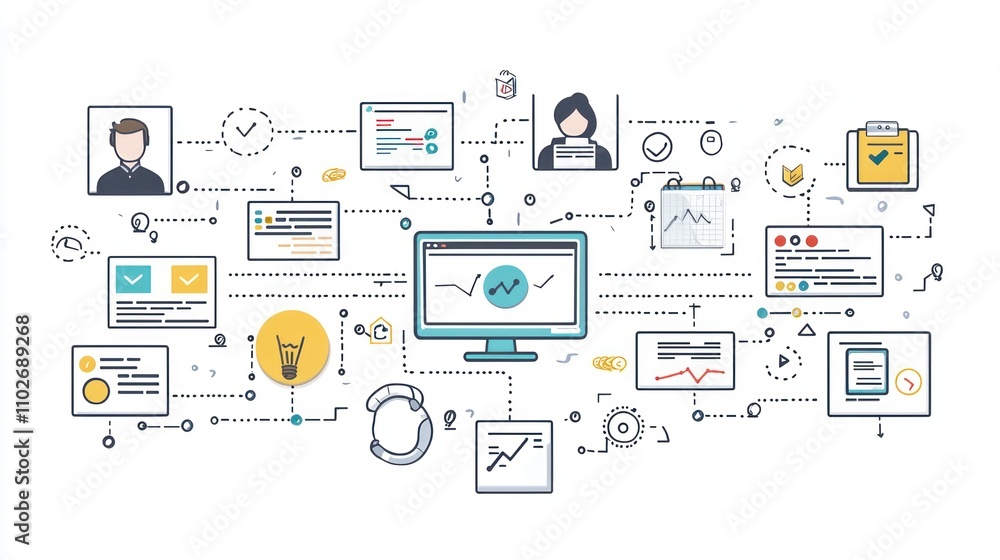 A visually engaging infographic illustrating team collaboration processes and tools used. A visually engaging infographic illustrating team collaboration processes and tools used.