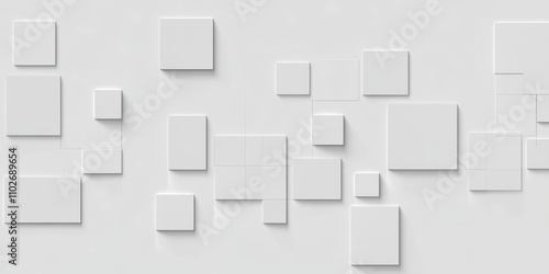 White Squares Abstract Minimalist Design Background Wallpaper Pattern