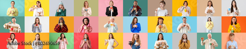 Collage of many people with...