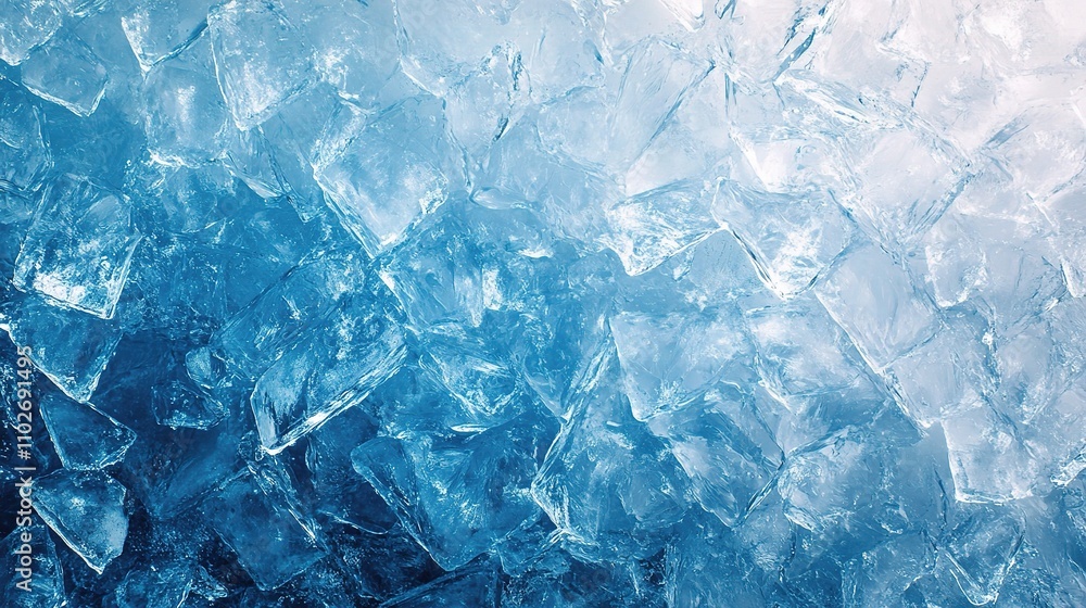 Ice Cubes and Crushed Ice with Beautiful Blue Background Ice Cubes and Crushed Ice with Beautiful Blue Background