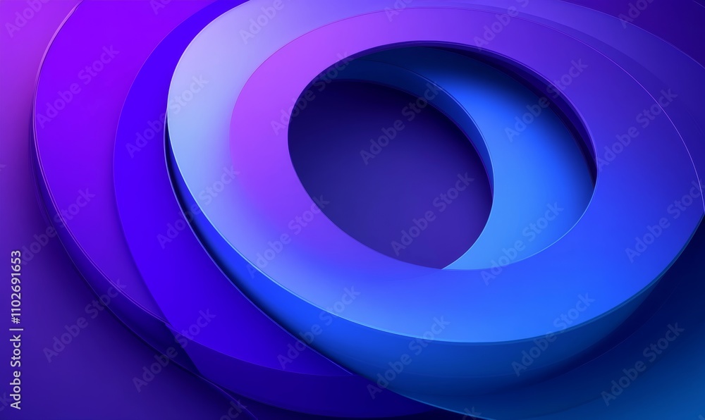 Abstract Digital Artwork with Overlapping Circular Shapes in Purple and Blue Abstract Digital Artwork with Overlapping Circular Shapes in Purple and Blue