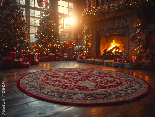 christmas tree with fireplace