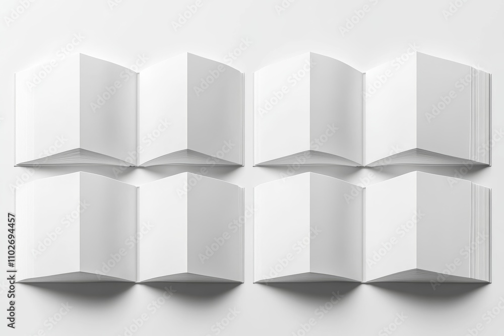 Minimalist Open Book Grid Mockup Blank Pages Clean Design Minimalist Open Book Grid Mockup Blank Pages Clean Design