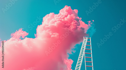 A_wooden_ladder_ascending_towards_a_singular