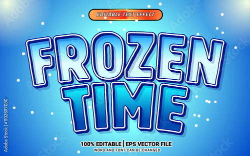 Frozen time winter 3d cartoon text effect