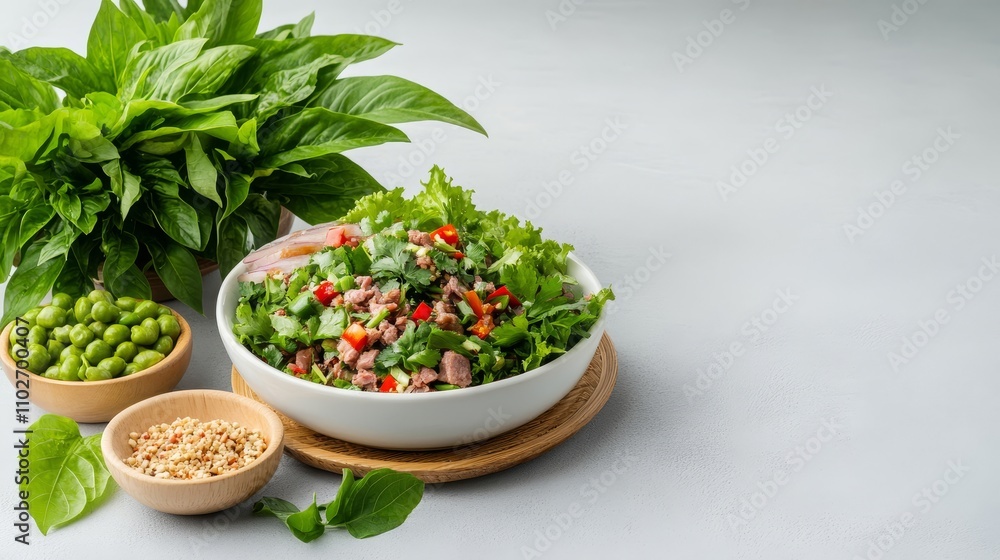 Fresh Vegetable Salad with Greens and Herbs Fresh Vegetable Salad with Greens and Herbs