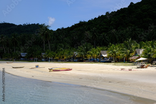 Indonesia Anambas Islands - Scenic fishing village on Padang Melang beach on Jemaja Island photo