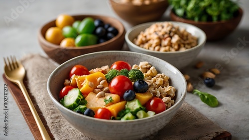 muesli with berries and nuts, healthy and delicious dinner items