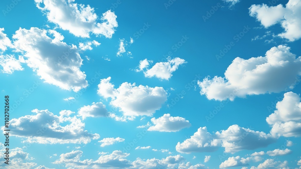 A vibrant afternoon sky with a few scattered cumulus clouds floating lazily. The bright, clear blue backdrop and the fluffy white clouds create a classic and cheerful summer day. A vibrant afternoon sky with a few scattered cumulus clouds floating lazily. The bright, clear blue backdrop and the fluffy white clouds create a classic and cheerful summer day.