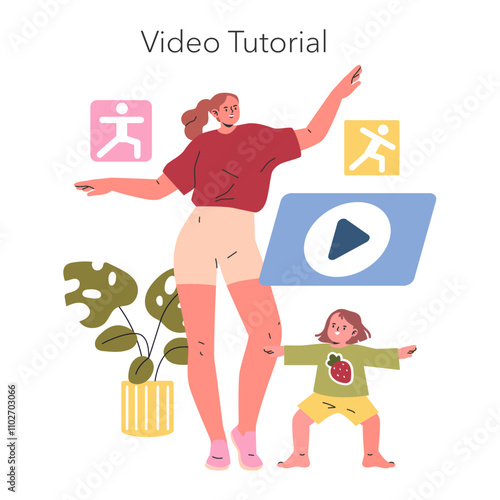 Hobby Dance. Flat Vector Illustration