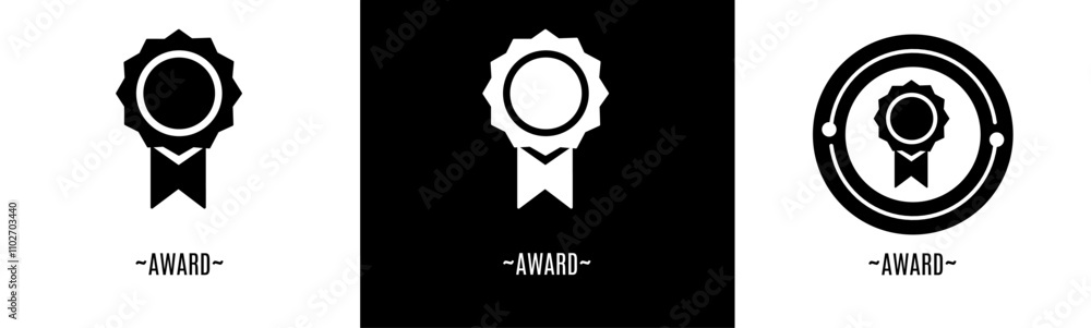 Award logo set. Collection of black and white logos. Stock vector. Award logo set. Collection of black and white logos. Stock vector.