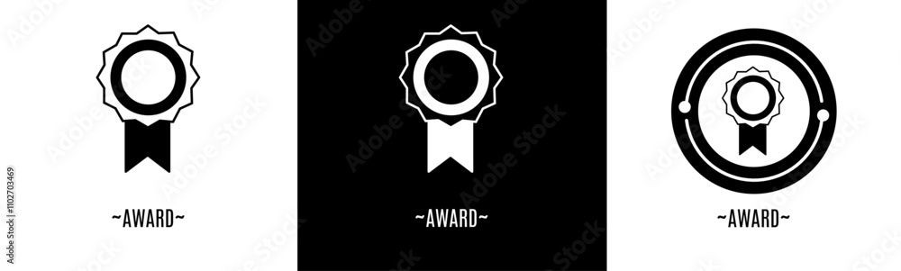 Award logo set. Collection of black and white logos. Stock vector. Award logo set. Collection of black and white logos. Stock vector.
