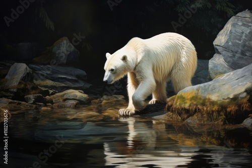 Whistlerian Elegance: Bear in Berrypunk Stream photo