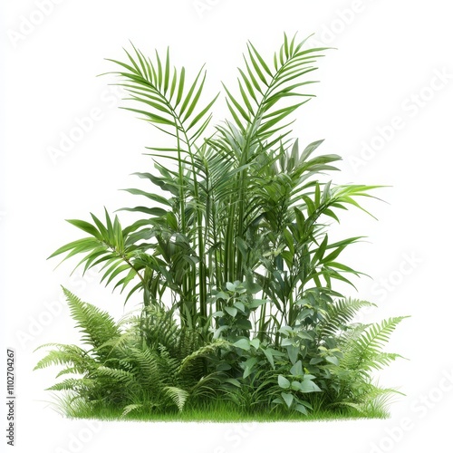 Lush Green Tropical Plant Arrangement