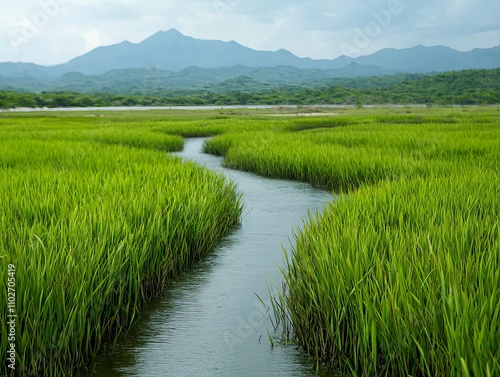 Exploring a tranquil coastal region with natural dunes and mangroves scenic landscape lush environment nature photography photo