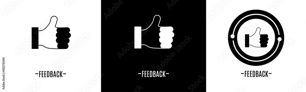 Feedback logo set. Collection of black logos. Stock vector. Feedback logo set. Collection of black logos. Stock vector.
