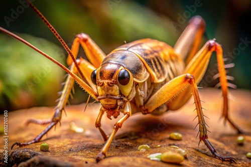 Macro Photography: Giant Camel Cricket Closeup - High-Resolution Insect Image photo