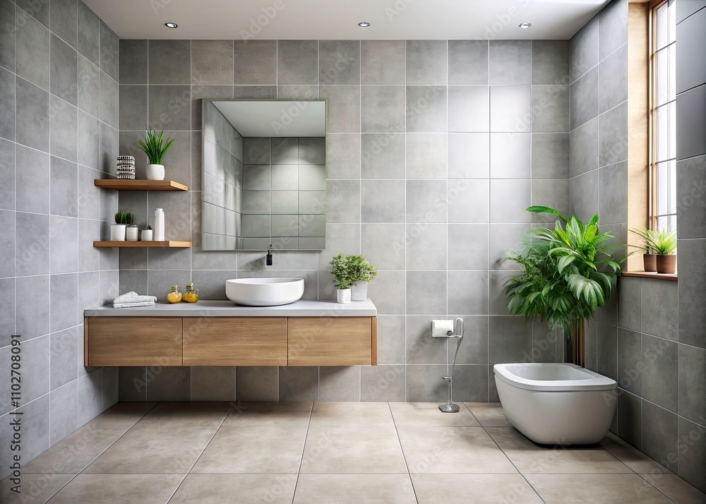 Minimalist Bathroom Tiles: Light Gray Matte Finish, Sleek & Smooth Design, Clean Grout Lines, Modern Bathroom Renovation Minimalist Bathroom Tiles: Light Gray Matte Finish, Sleek & Smooth Design, Clean Grout Lines, Modern Bathroom Renovation