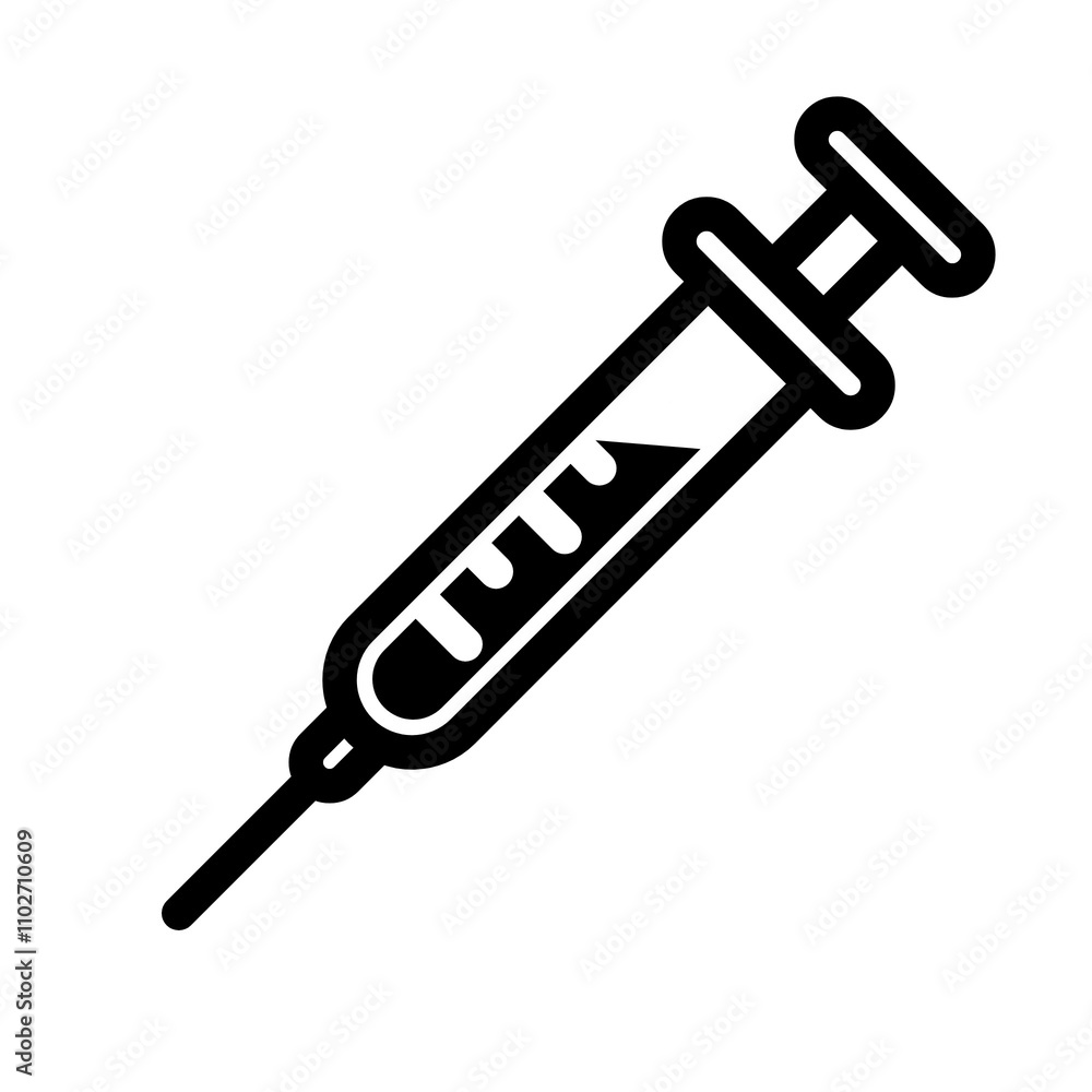 syringe injection blood icon in black and outline style syringe injection blood icon in black and outline style