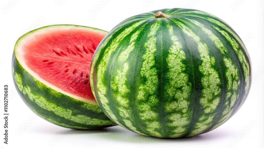 Surreal Watermelon Photography, Clipping Path, White Background,  High Resolution Image, Food Photography, Summer Fruit, Artistic Watermelon