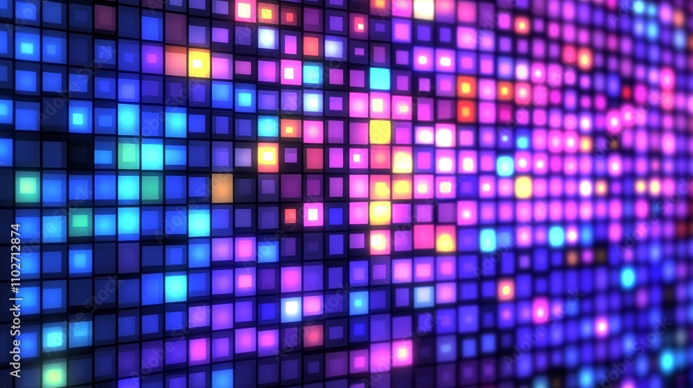 Neon Pixel Art Background Abstract Design Colorful Texture Glittering Geometric Light Show Neon Pixel Art Background Abstract Design Colorful Texture Glittering Geometric Light Show