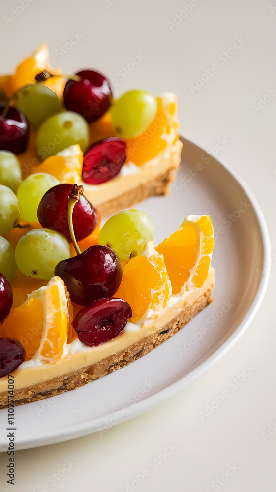 Fruit Tart with Oranges, Grapes, and Cherries Fruit Tart with Oranges, Grapes, and Cherries