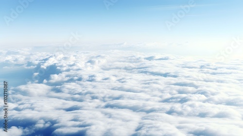 white clouds in the blue sky from above