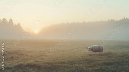 The Lord Is My Shepherd: the flock’s peaceful rest in God’s care, grazing in lush fields with gentle hills. Psalm 23.