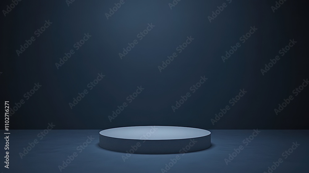 A Single Round Pedestal in a Dark Room A Single Round Pedestal in a Dark Room