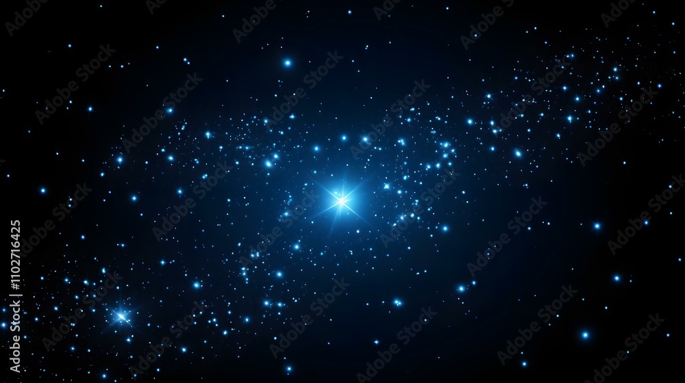 Naklejka premium a very bright star cluster in the dark